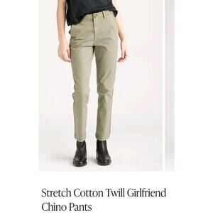 Quince Women’s Organic Cotton Twill Pant Olive Green 31 Straight Cropped Stretch